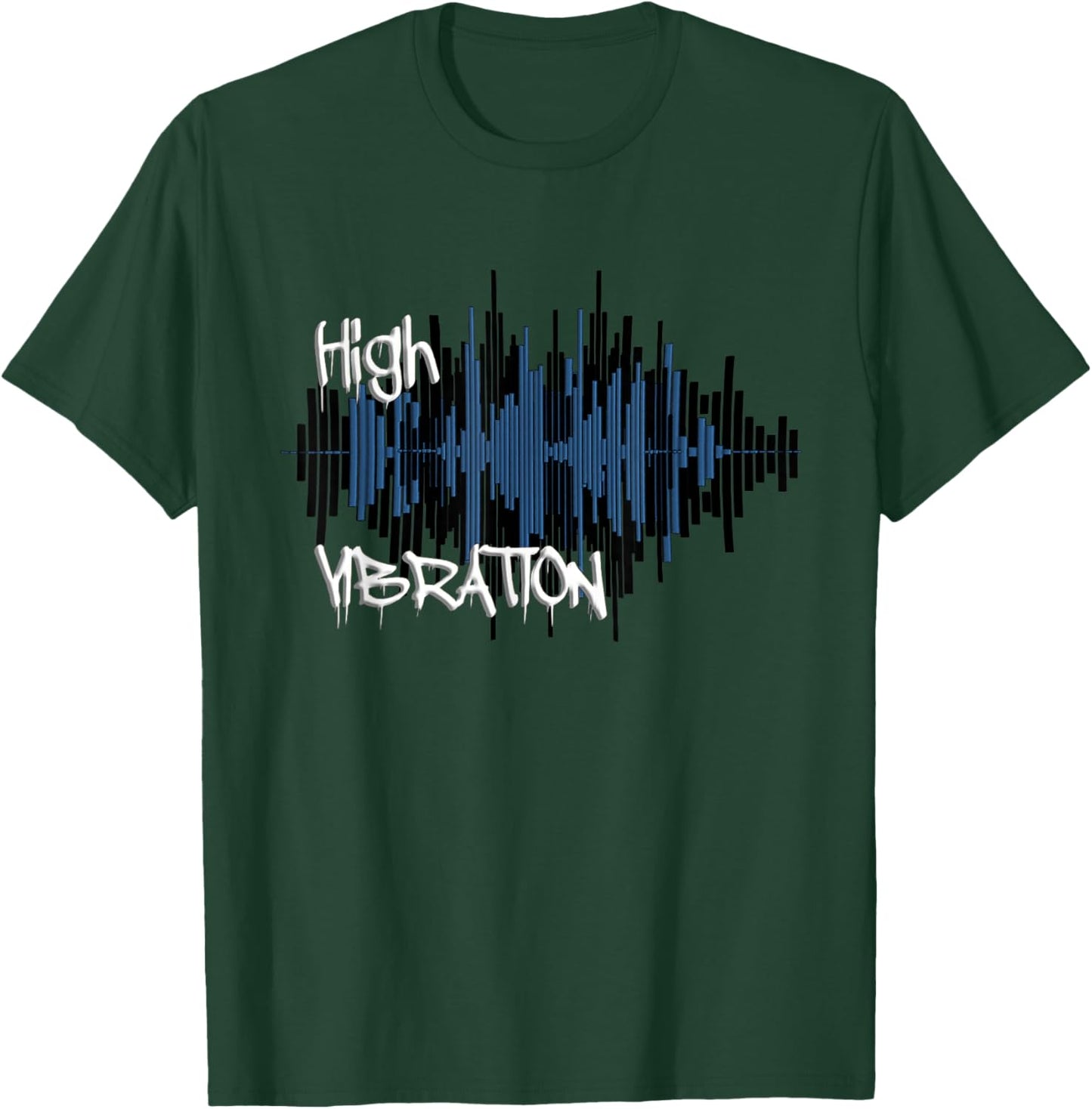 Elevate Your Vibe High Frequency Typography T-Shirt - T-Shirt | Forest