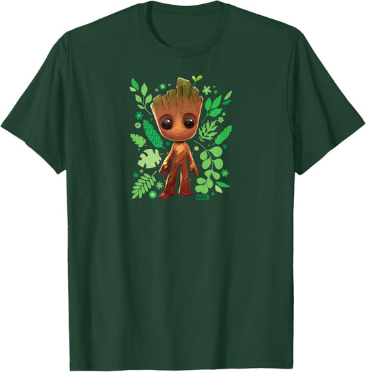 Guardians Of The Galaxy - Baby Groot Leaf T-Shirt - T-Shirt | Forest