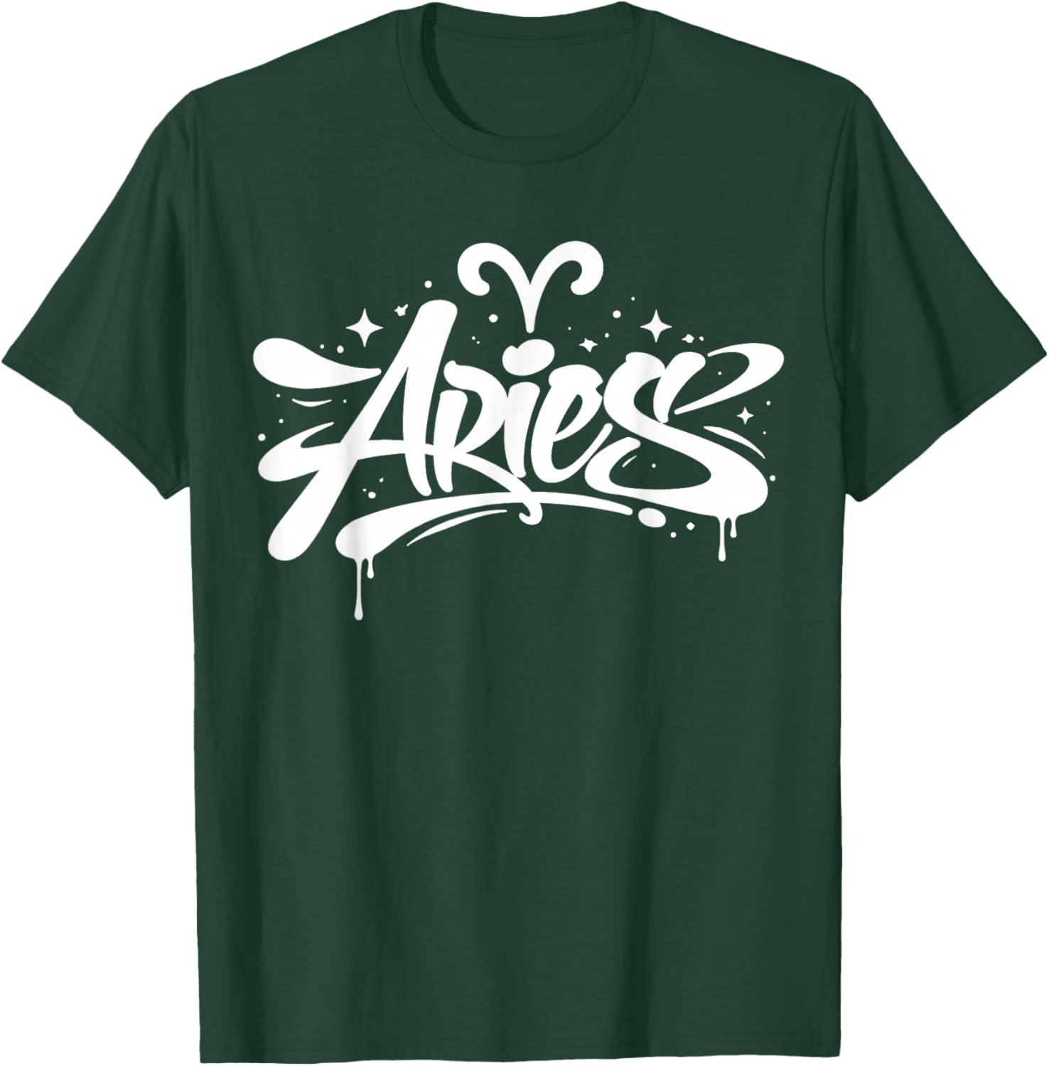 Aries Zodiac Graffiti Handstyle Astrology Star Sign T-Shirt - T-Shirt | Forest