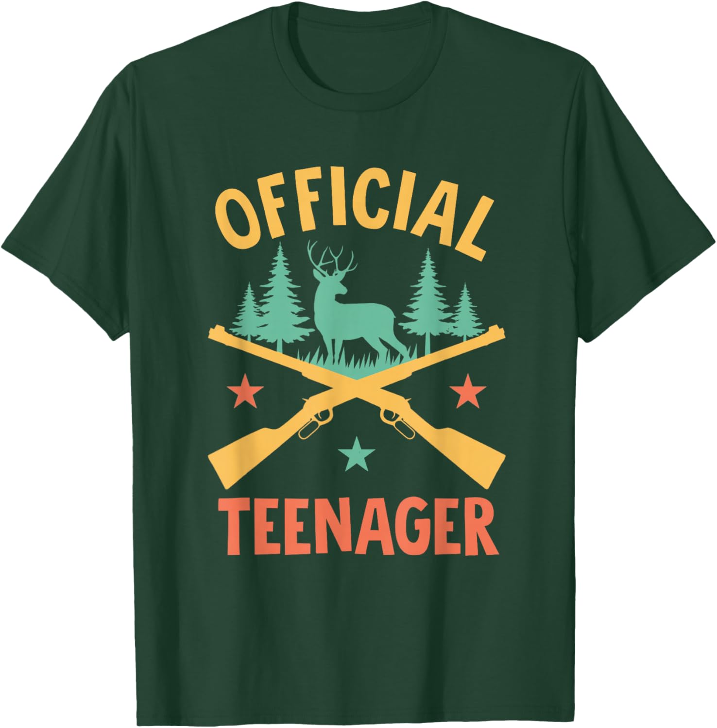 Official Teenager 13th Birthday Hunting 13 Year Old Boy Teen T-Shirt - T-Shirt | Forest