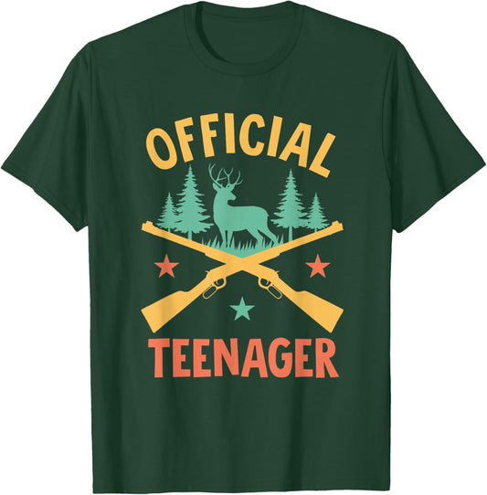 Official Teenager 13th Birthday Hunting 13 Year Old Boy Teen T-Shirt - T-Shirt | Forest