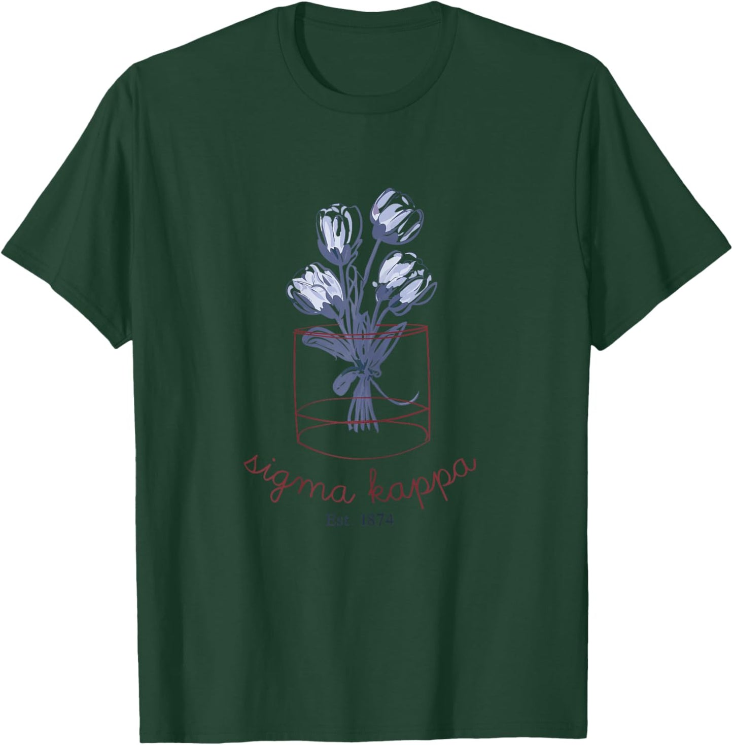 Sigma Kappa Officially Licensed Floral Bundle T-Shirt - T-Shirt | Forest
