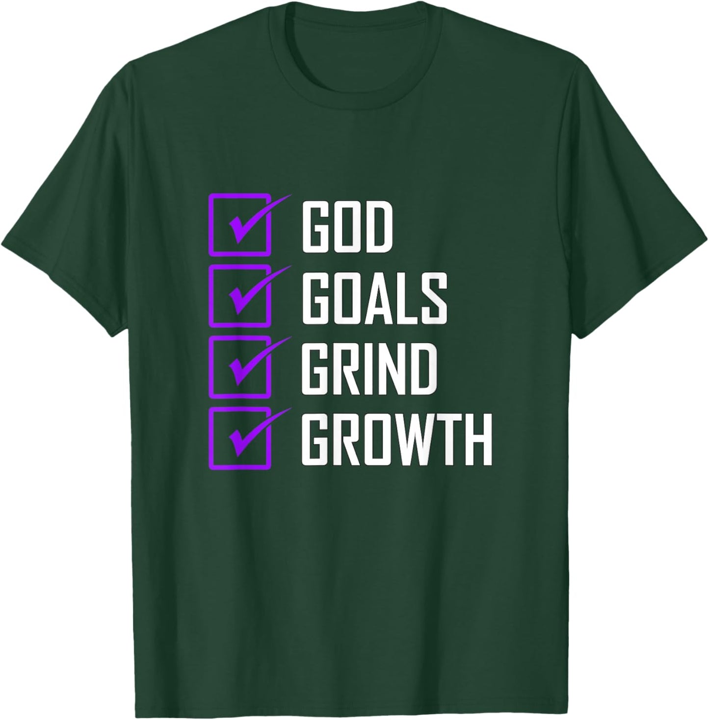 Purple Color Goals Grind Growth Purple Graphic T-Shirt - T-Shirt | Forest