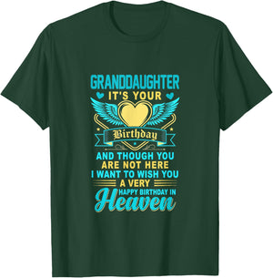 Happy Birthday Granddaughter in Heaven Costume Memorial T-Shirt - T-Shirt | Forest