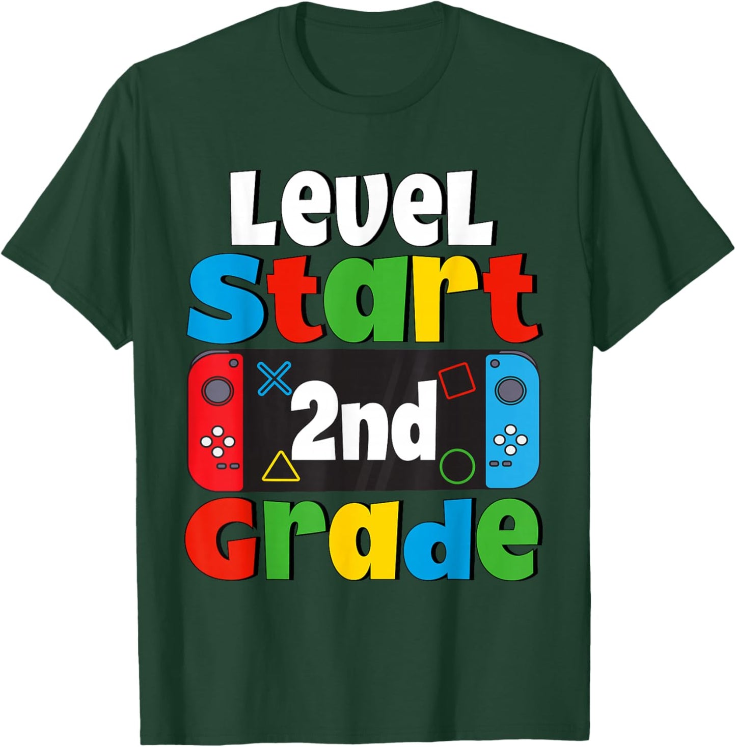2nd Grade Level Start First Day of 2nd Grade Gaming T-Shirt - T-Shirt | Forest