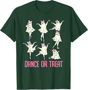 Dance Or Treat Shirt Halloween Funny Ghost Ballet Dance T-Shirt - T-Shirt | Forest