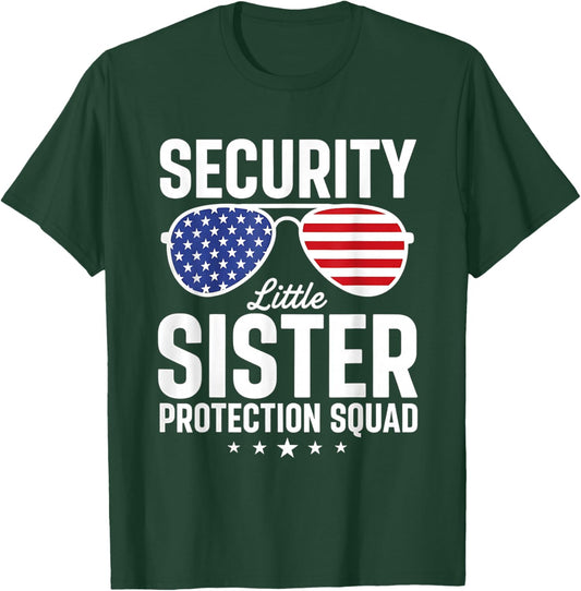 USA Security Lil' Sister Protection Squad T-Shirt - T-Shirt | Forest