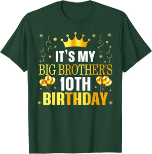 It's My Big Brother's 10th Birthday Happy 10 Years Old T-Shirt - T-Shirt | Forest