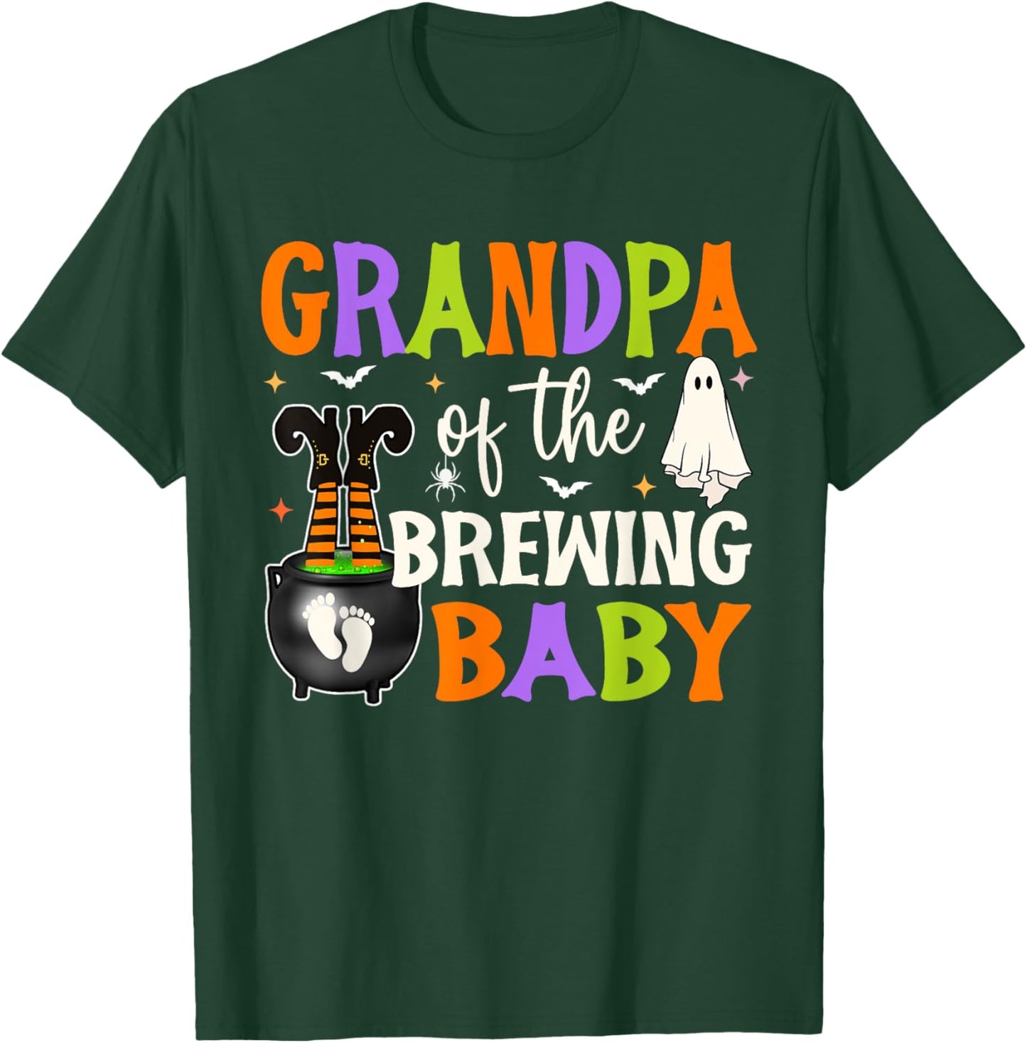 Grandpa of Brewing Baby Halloween Theme Baby Shower Spooky T-Shirt - T-Shirt | Forest