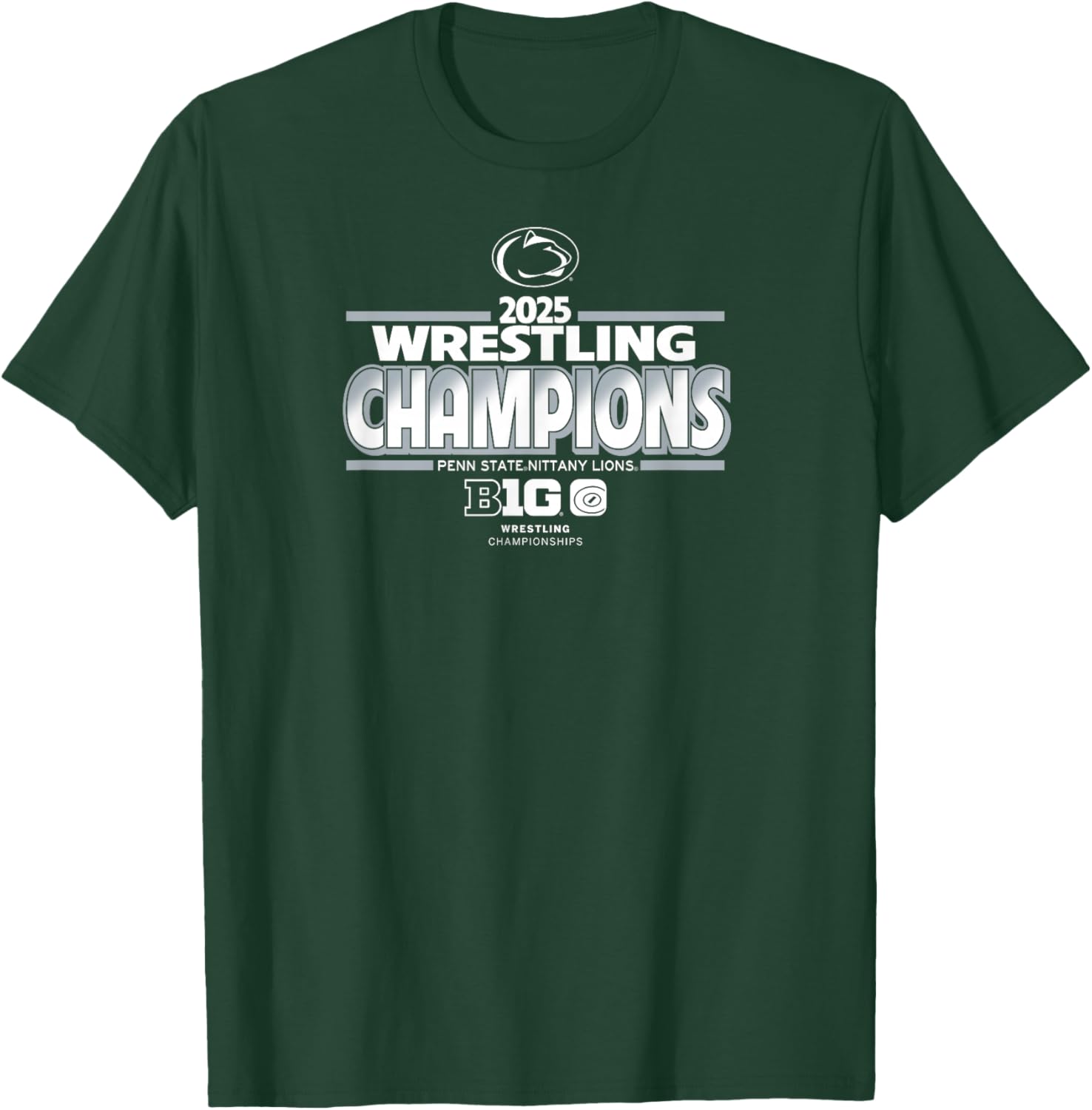 Penn State Nittany Lions Wrestling Big Ten Champs 2025 Navy T-Shirt - T-Shirt | Forest