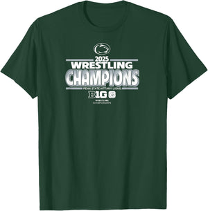Penn State Nittany Lions Wrestling Big Ten Champs 2025 Navy T-Shirt - T-Shirt | Forest