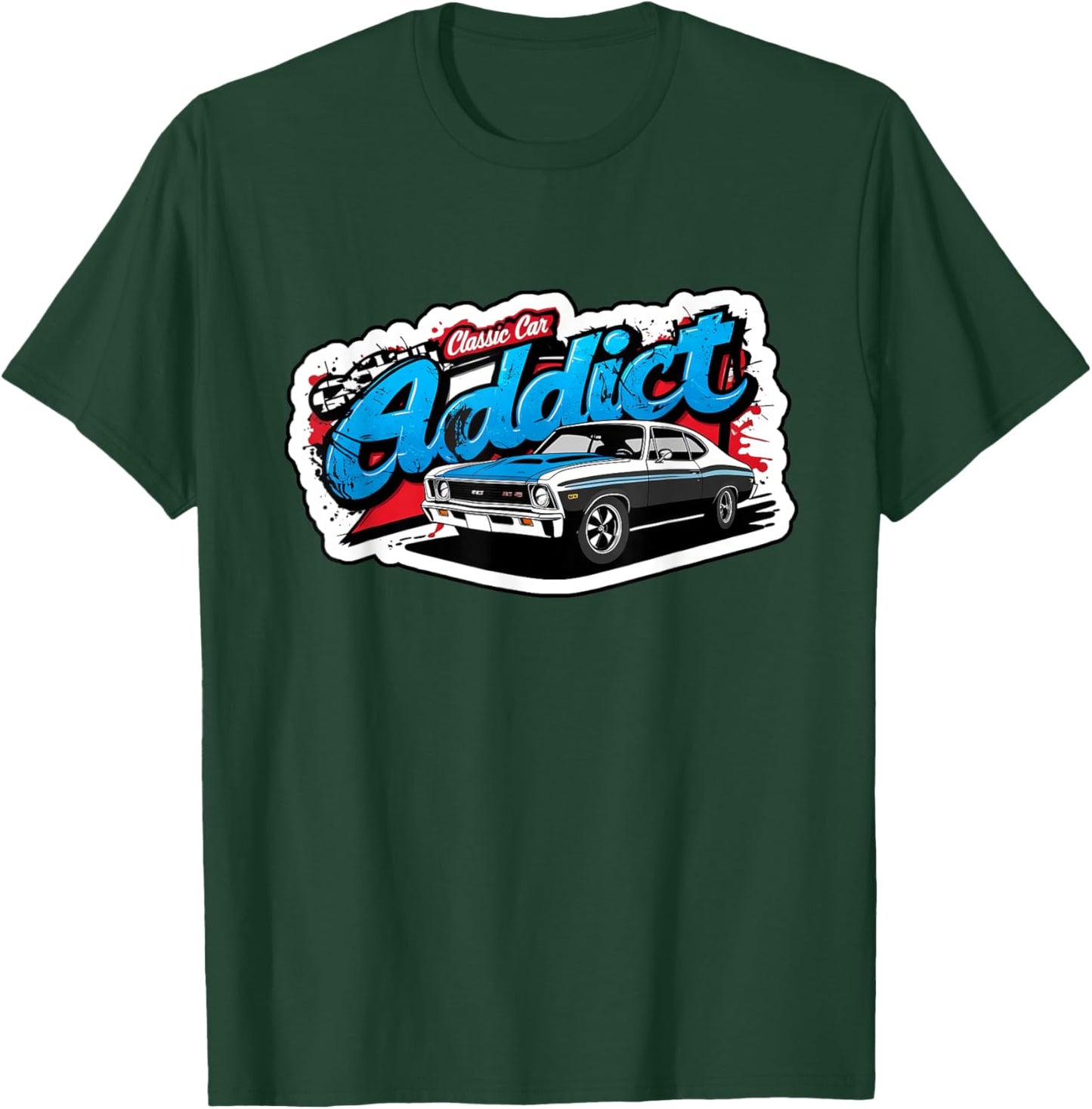 1969 69 SS Classic Car American Muscle Racing Addict 1320 T-Shirt - T-Shirt | Forest