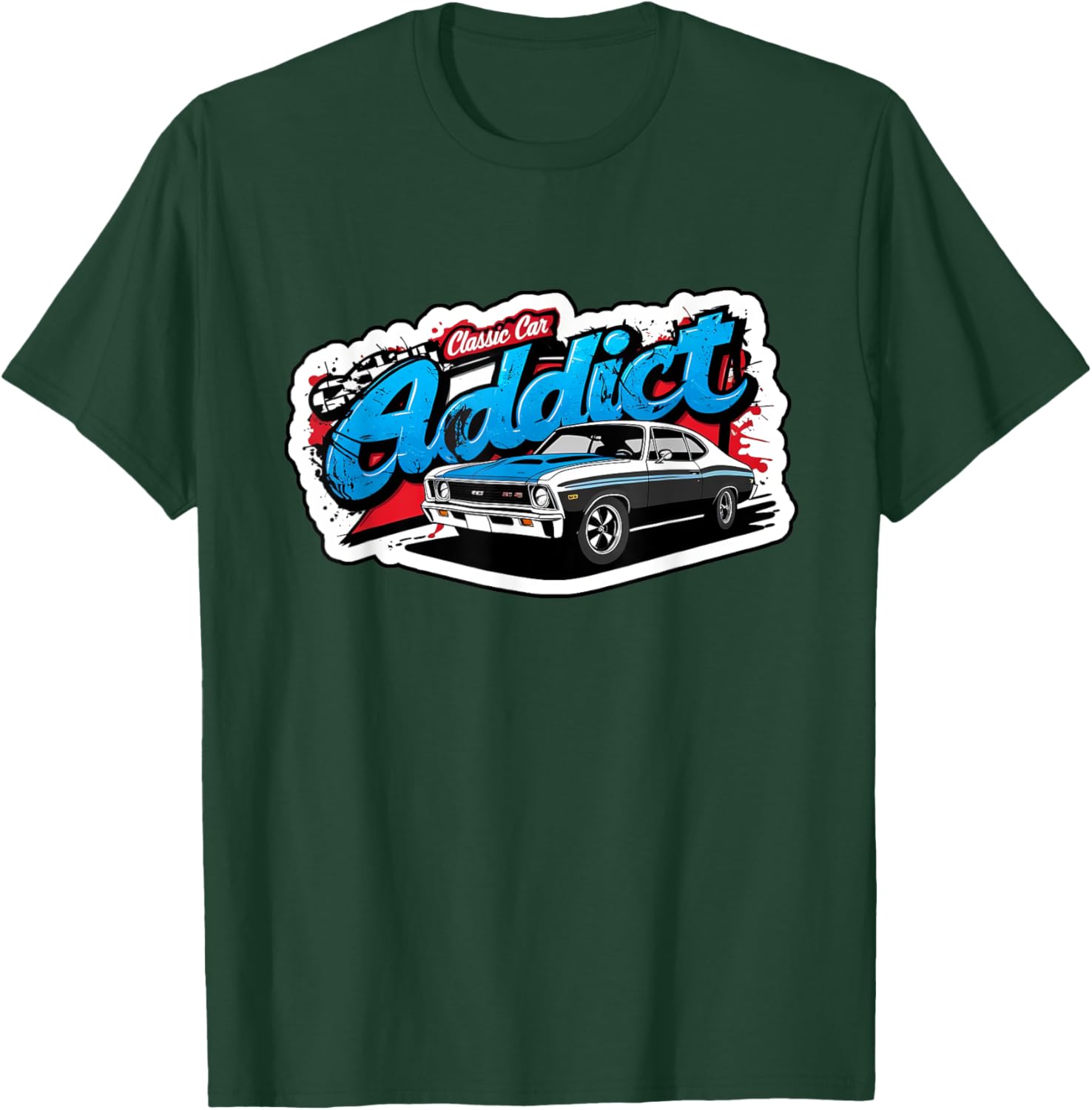 1969 69 SS Classic Car American Muscle Racing Addict 1320 T-Shirt - T-Shirt | Forest
