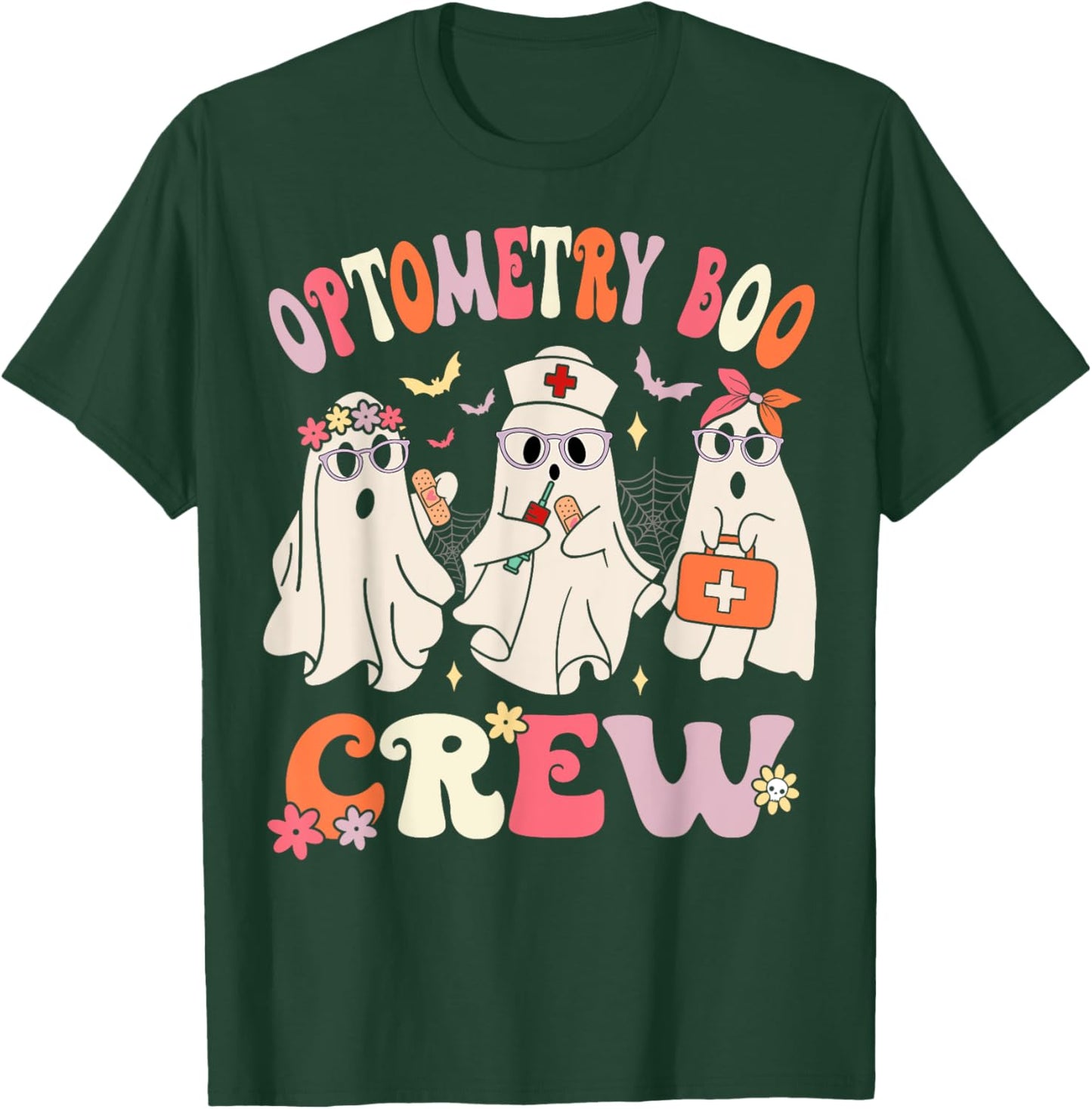 Optometry Boo Crew Optometrist Halloween Eye Doctor Funny T-Shirt - T-Shirt | Forest
