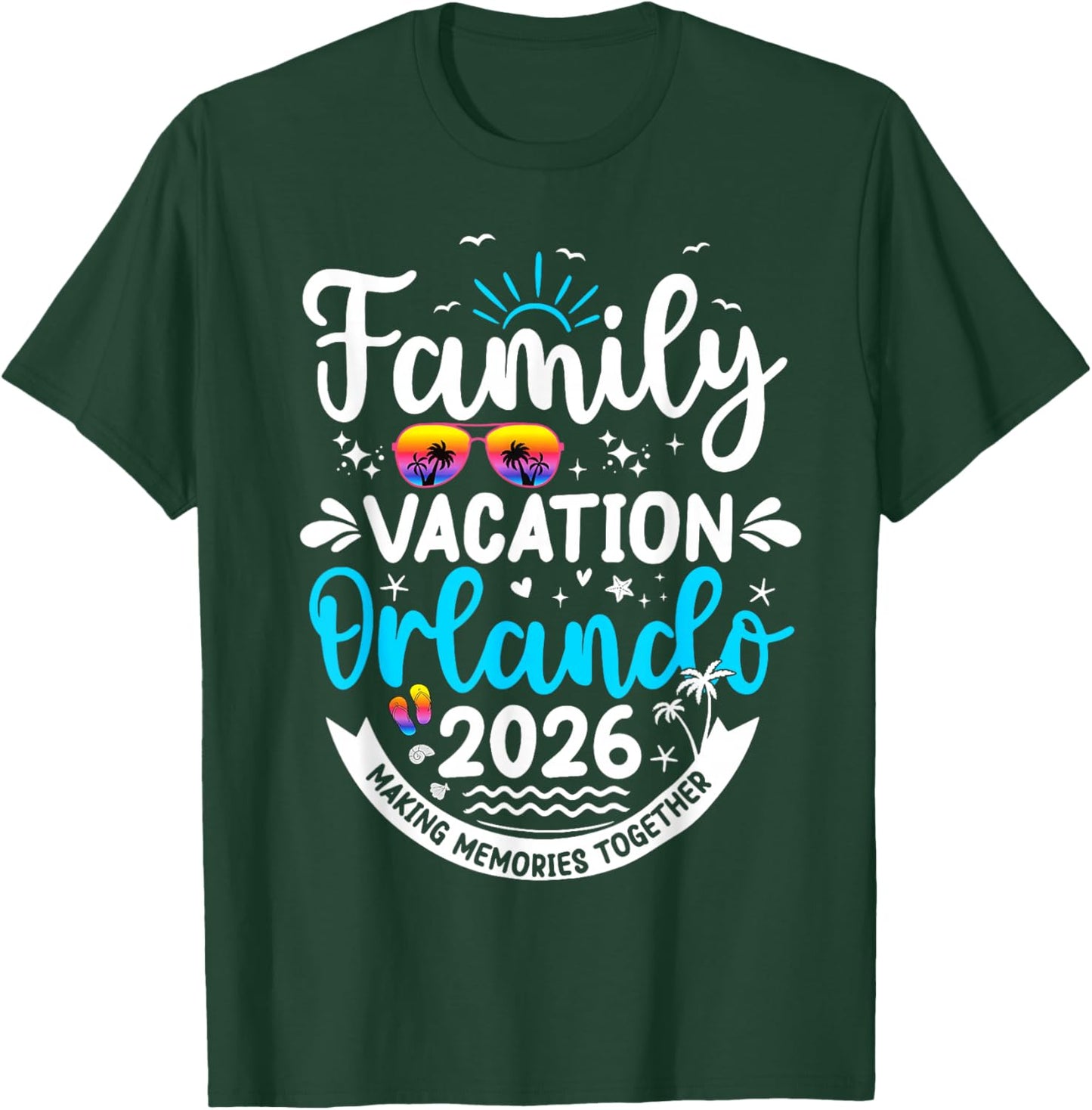Family Vacation Orland0o 2026 Matching Beach Summer Vacation T-Shirt - T-Shirt | Forest