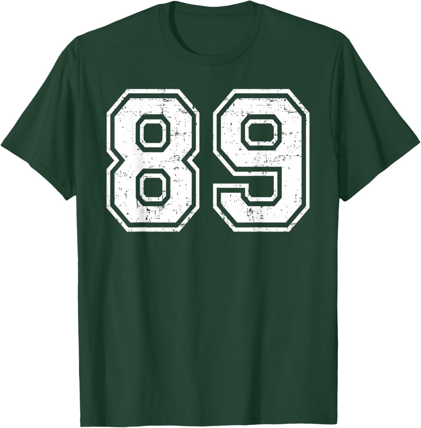 89 Matching Universitaire Grunge de Sports d'équipe numéro Quatre-Vingt-Neuf T-Shirt - T-Shirt | Forest