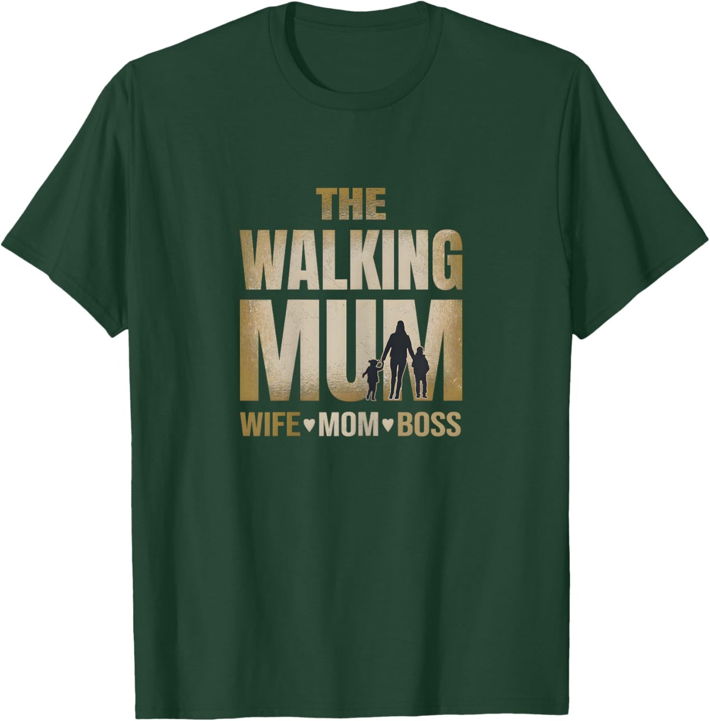 Wife Mom Boss Mutter Kinder Silhouette Muttertag T-Shirt - T-Shirt | Forest