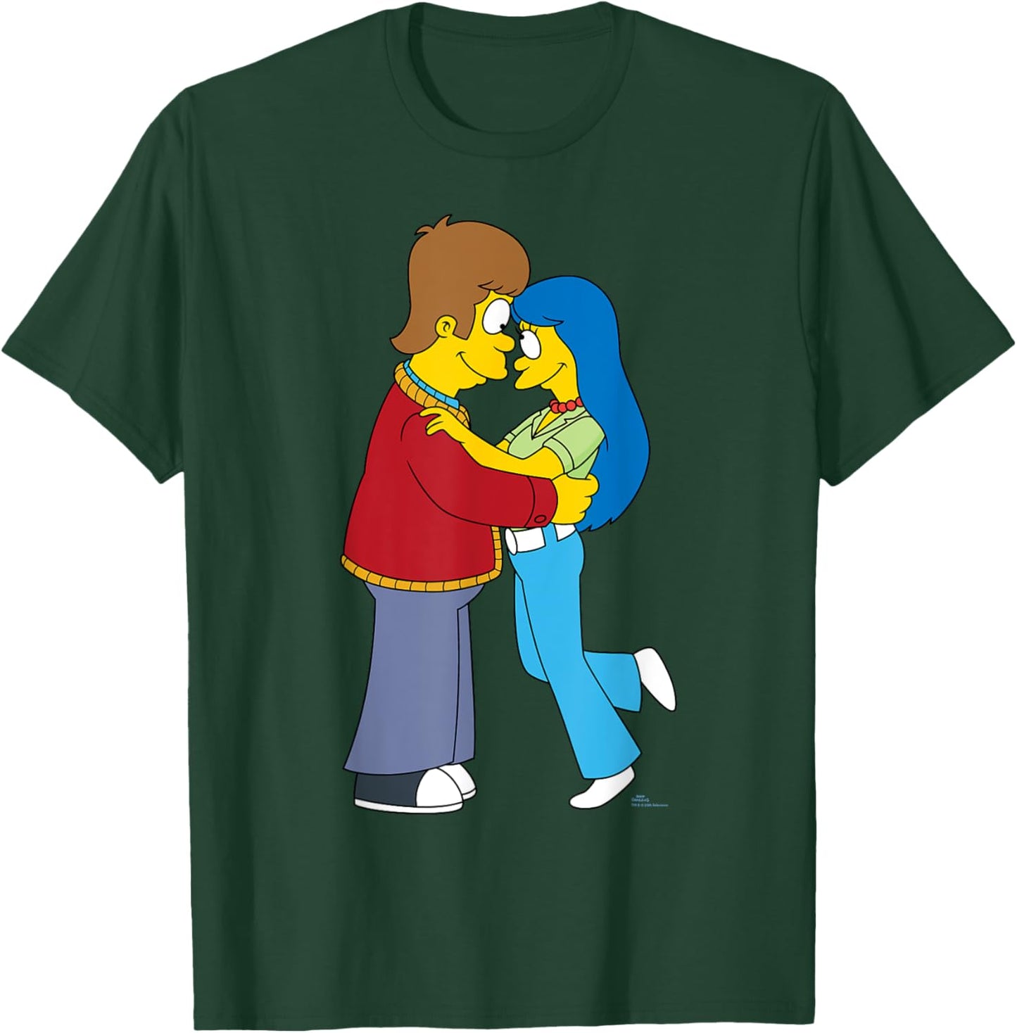 The Simpsons Flashback Homer & Marge Valentine’s Day Couple T-Shirt - T-Shirt | Forest