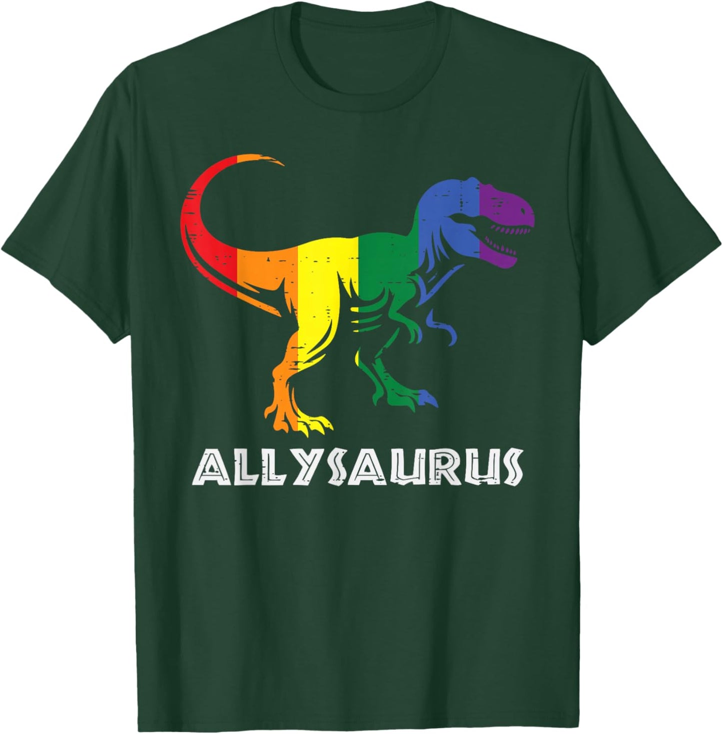 Gay Pride Month Allysaurus Trex Dino LGBTQ Ally Boys Kids T-Shirt - T-Shirt | Forest