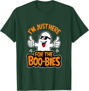 I'm Just Here For The Boo-bies Ghost Funny Naughty Halloween T-Shirt - T-Shirt | Forest