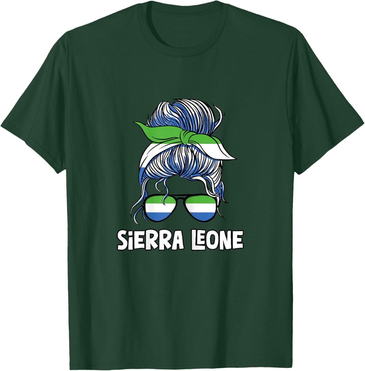 Sierra Leone Girl African Girls Flag T-Shirt - T-Shirt | Forest