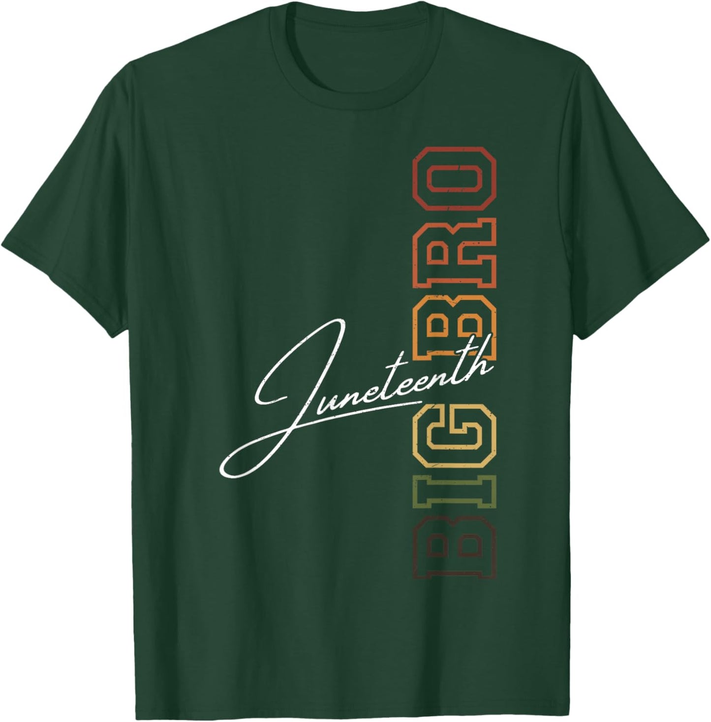 Big BRO Matching Juneteenth Black History Mongh Cousin T-Shirt - T-Shirt | Forest