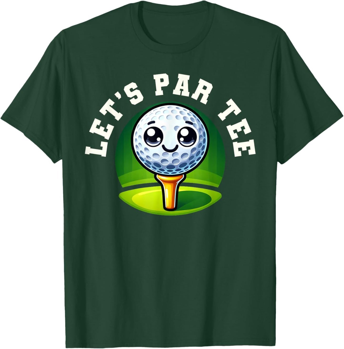 Funny Kids Golf Graphic - Let's Par T-Shirt - T-Shirt | Forest