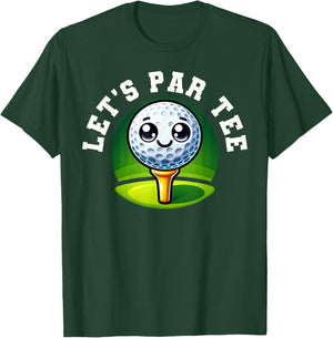 Funny Kids Golf Graphic - Let's Par T-Shirt - T-Shirt | Forest