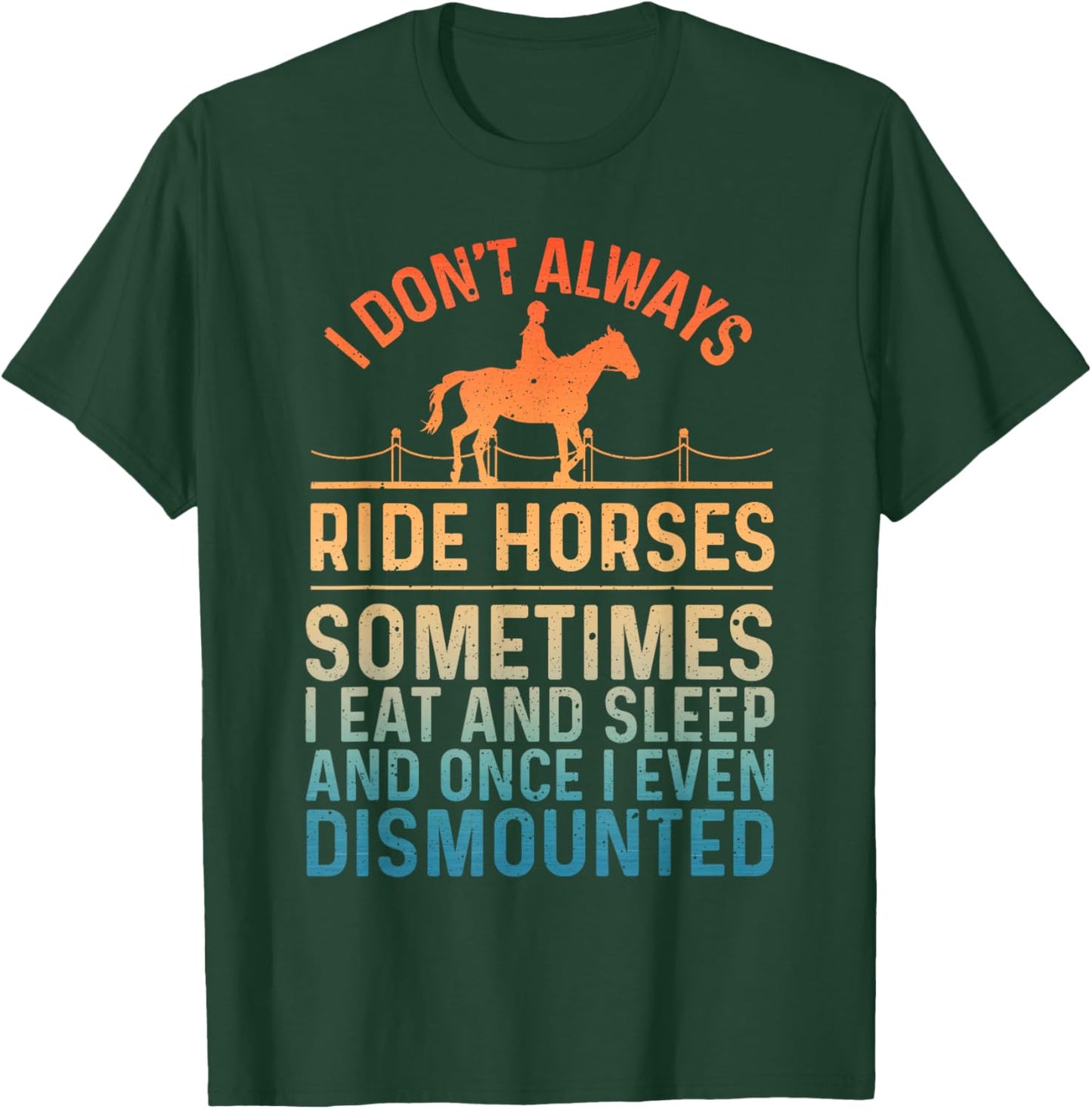 Funny Horse Art Women Horseback Riding Horse Lover T-Shirt - T-Shirt | Forest