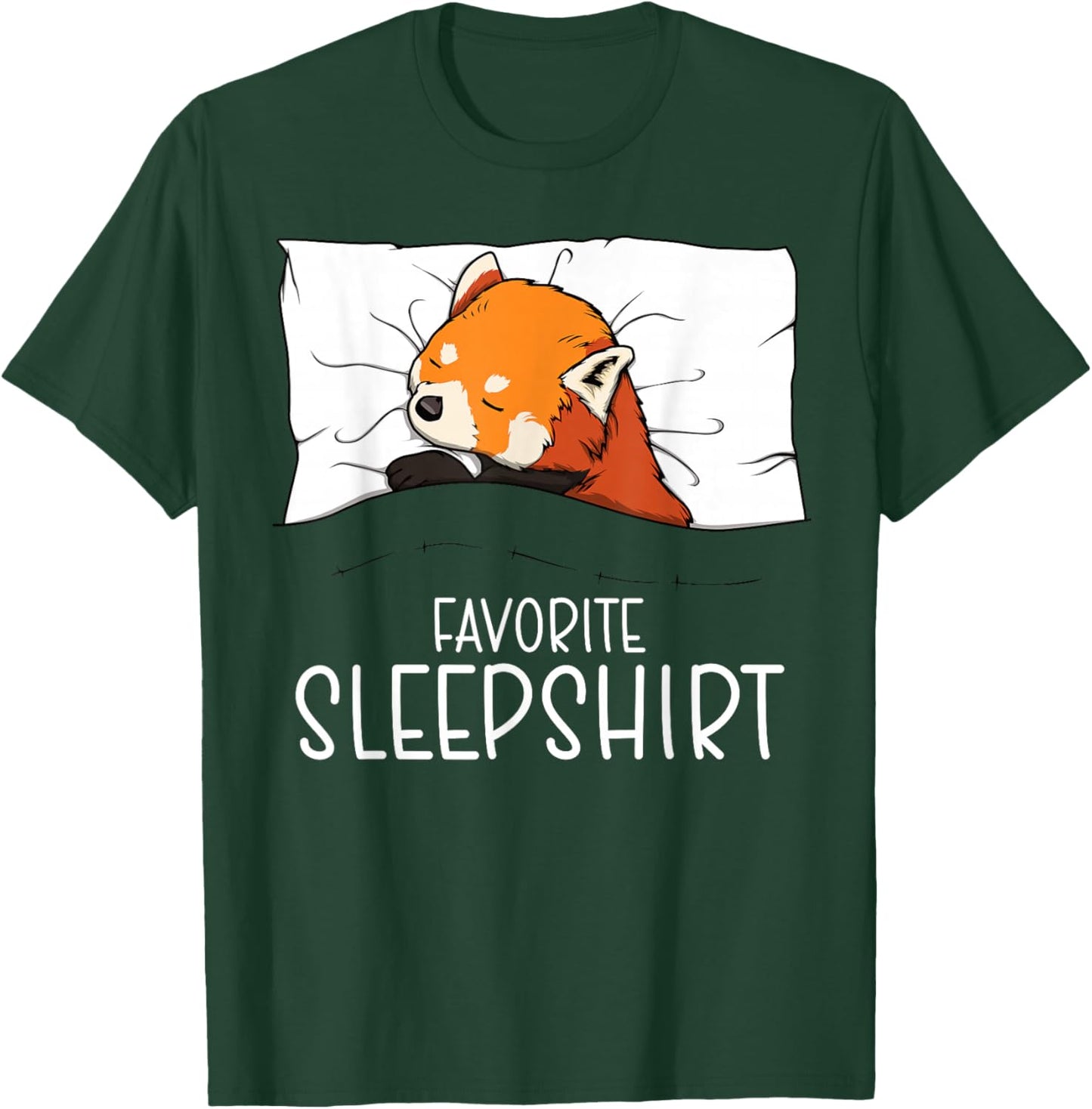 Favorite Sleepshirt Red Panda, Napping Red Panda Pajama T-Shirt - T-Shirt | Forest