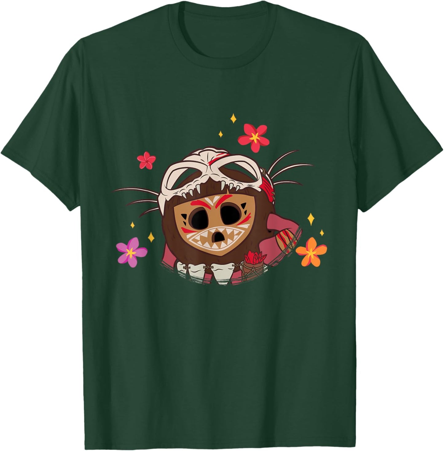 Disney Moana 2 Big Face Kotu Tropical Flowers Costume T-Shirt - T-Shirt | Forest