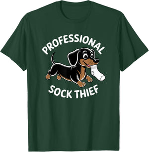 Dachshund Sock Thief Humor Dog Lover T-Shirt - T-Shirt | Forest
