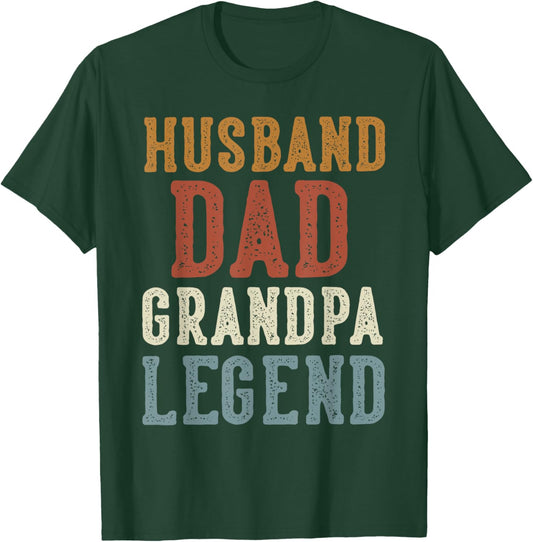 Husband Dad Grandpa Legend - Classic Retro Distressed T-Shirt - T-Shirt | Forest