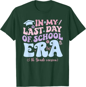in My Last Day of School Era Fifth 5th Grade Graduation T-Shirt - T-Shirt | Forest