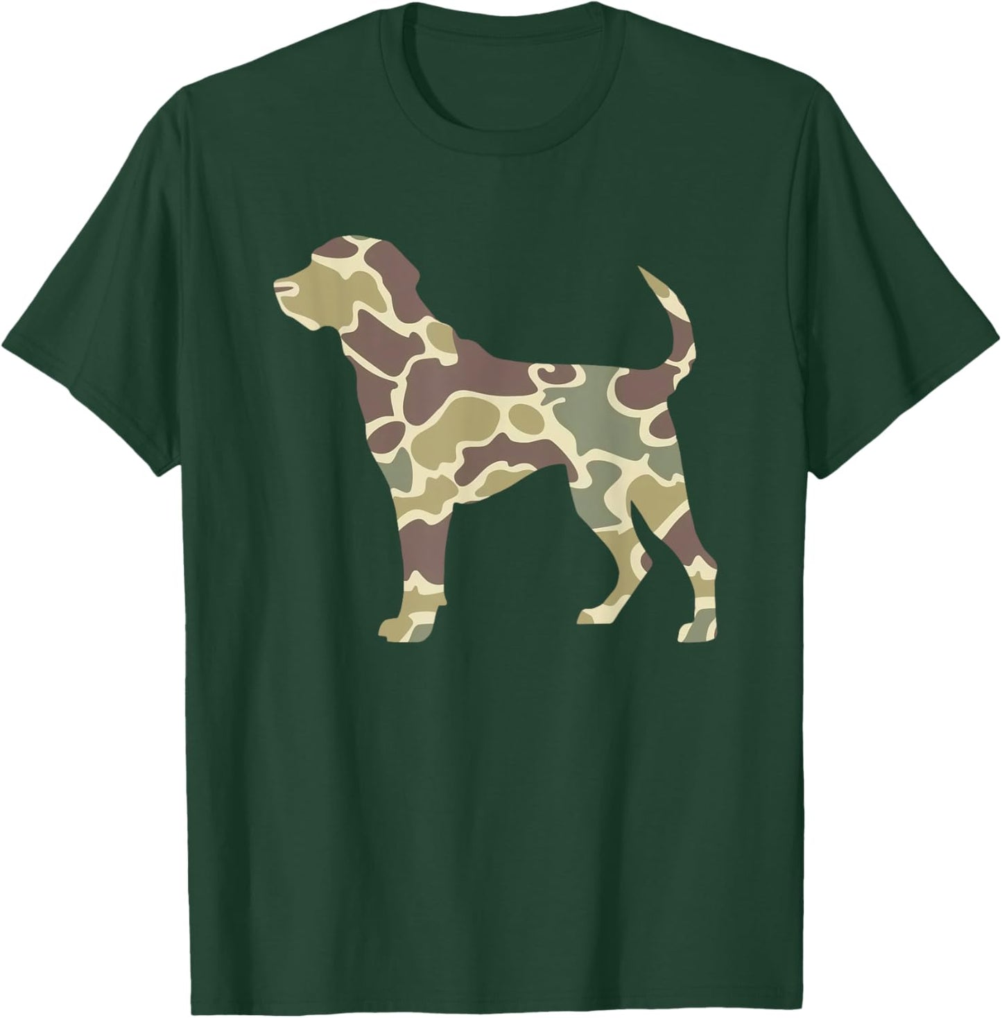 Old School Camo Hunting Dog, Camouflage Pitbull Dog Mom Dad Men Women T-Shirt - T-Shirt | Forest