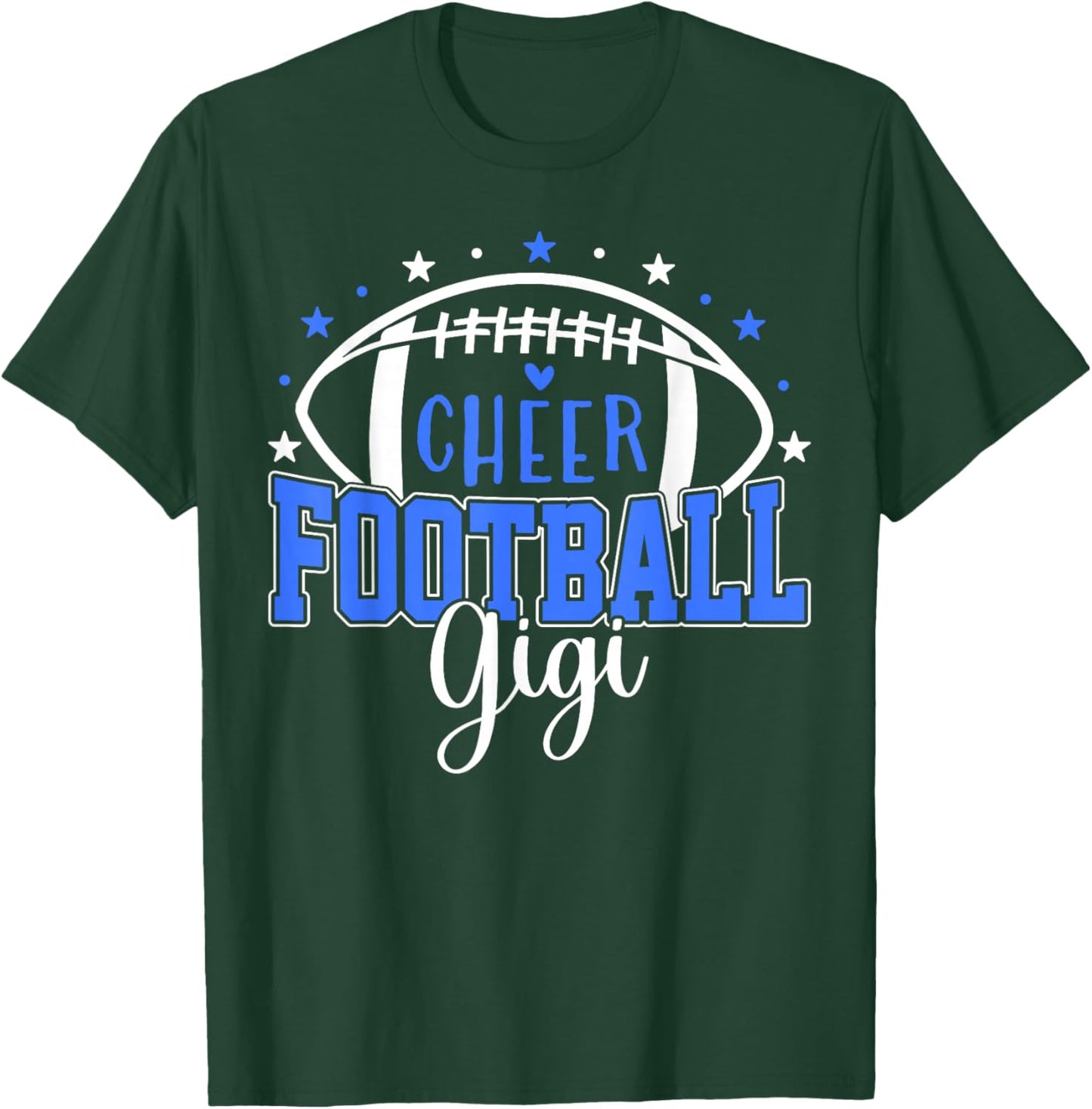 Football Cheer Gigi Nana Biggest Fan Blue Cute Team Colors T-Shirt - T-Shirt | Forest