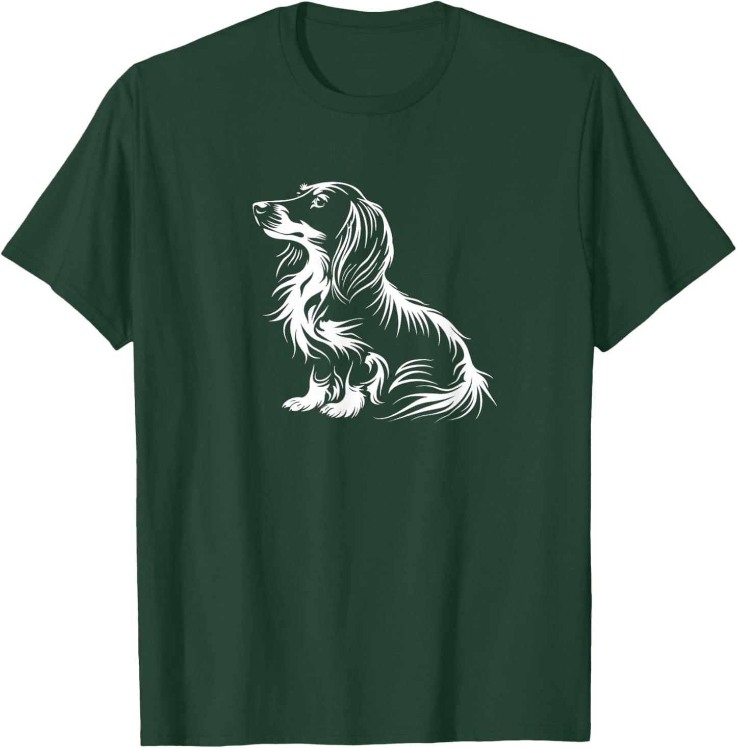 Funny Retro Vintage Logo Long Haired Dachshund T-Shirt - T-Shirt | Forest
