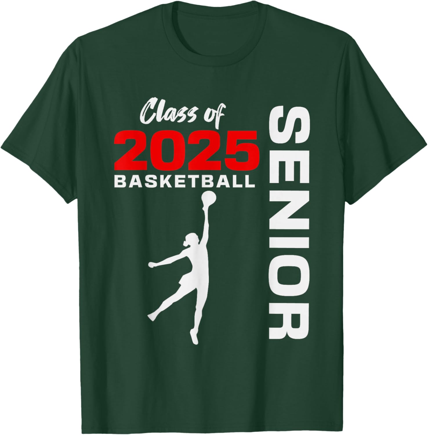 Basketball Senior Matching Class of 2025 Senior Basketball T-Shirt - T-Shirt | Forest