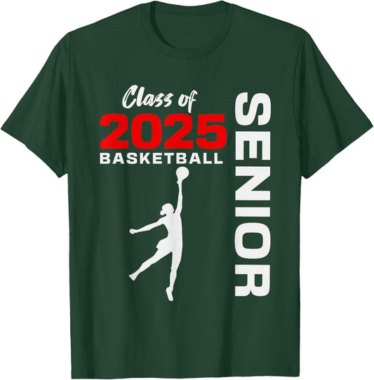 Basketball Senior Matching Class of 2025 Senior Basketball T-Shirt - T-Shirt | Forest