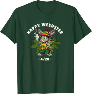 Happy Weedster Stoned Bunny Joint Marijuana Easter 4/20 Day T-Shirt - T-Shirt | Forest