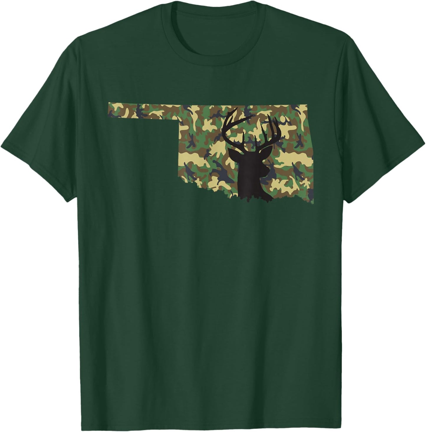 Deer Hunter Camouflage Hunting Safety Orange State Oklahoma T-Shirt - T-Shirt | Forest