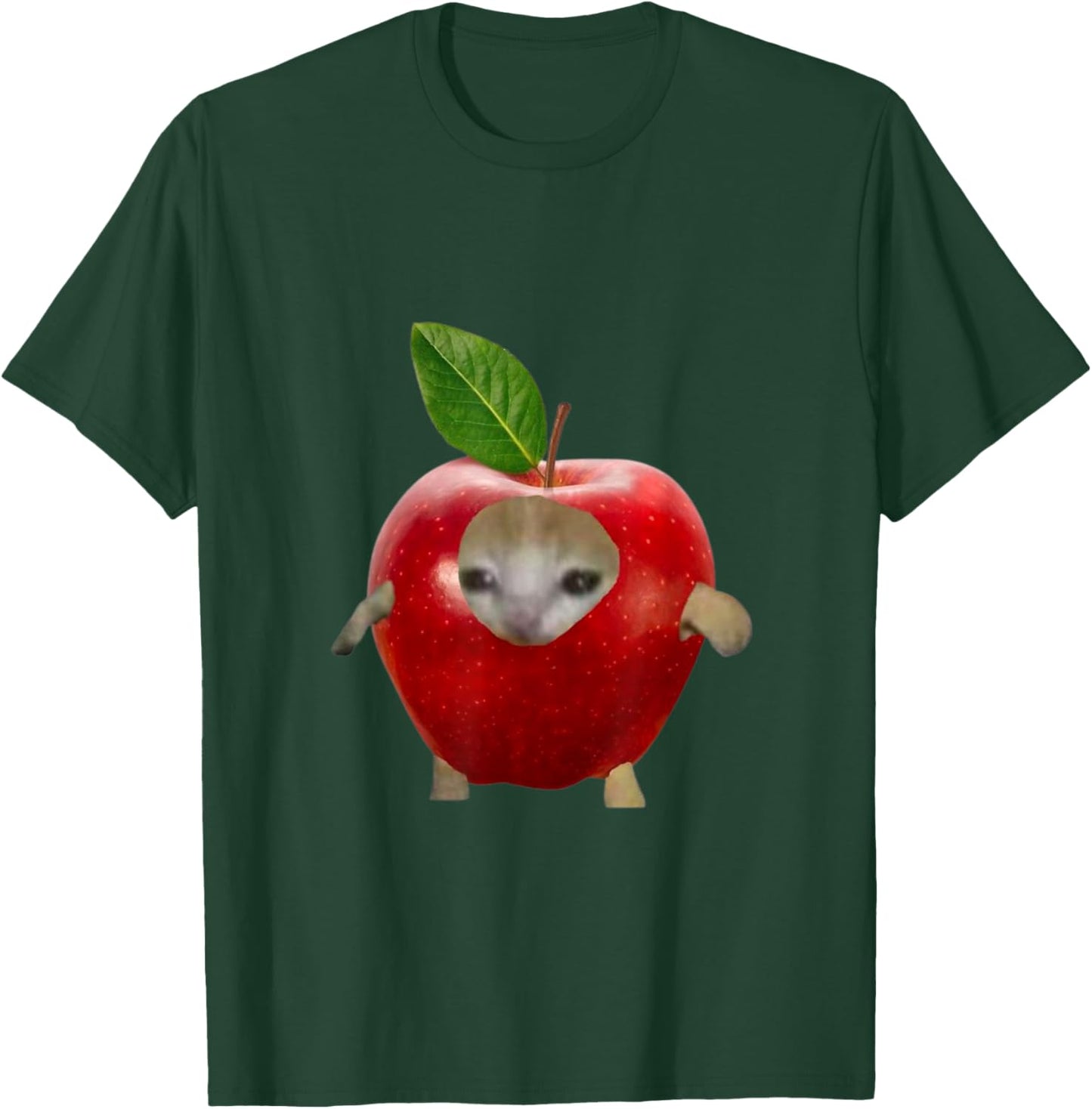 Gift Friends Funny Crying Apple Cat Memes T-Shirt - T-Shirt | Forest