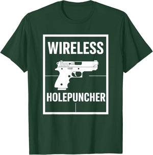 Wireless Holepuncher Weapon Silhouette T-Shirt - T-Shirt | Forest