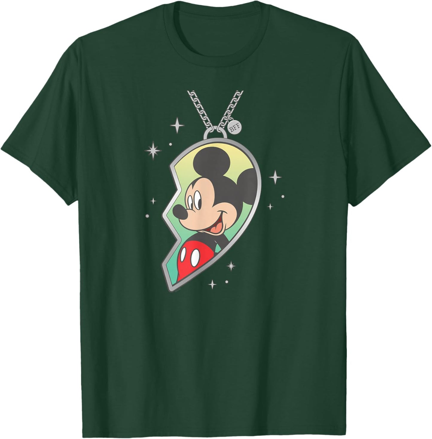 Disney BFF Best Friends Matching Heart Necklace Mickey Mouse T-Shirt - T-Shirt | Forest