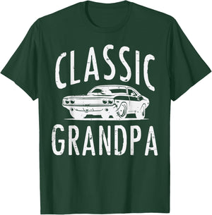 Classic Grandpa Muscle Car Vintage Grandfather Papa Men T-Shirt - T-Shirt | Forest