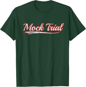 Mock Trial Vintage Varsity Distressed Throwback Style T-Shirt - T-Shirt | Forest