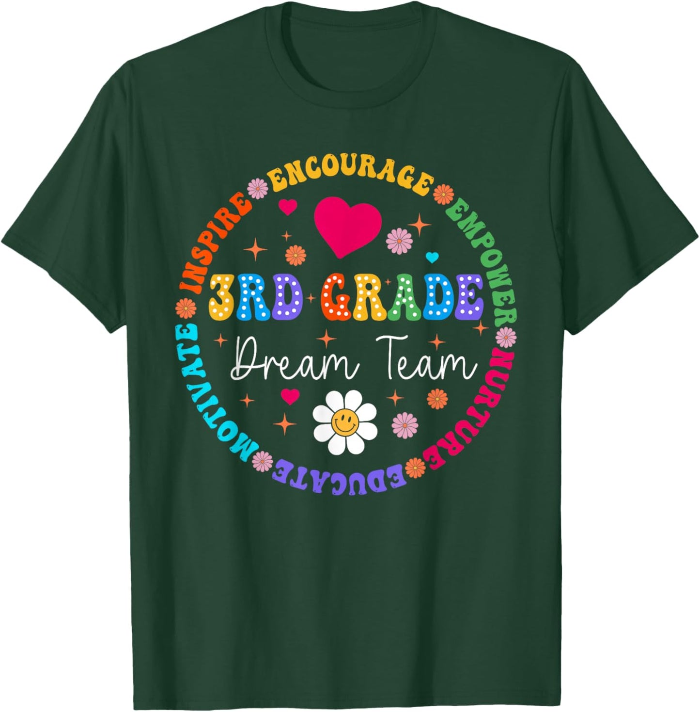 3rd Grade Dream Team Third Grade Teacher Back To School T-Shirt - T-Shirt | Forest