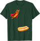 Funny Hot Dog Jumping Superhero Hot Dog T-Shirt - T-Shirt | Forest