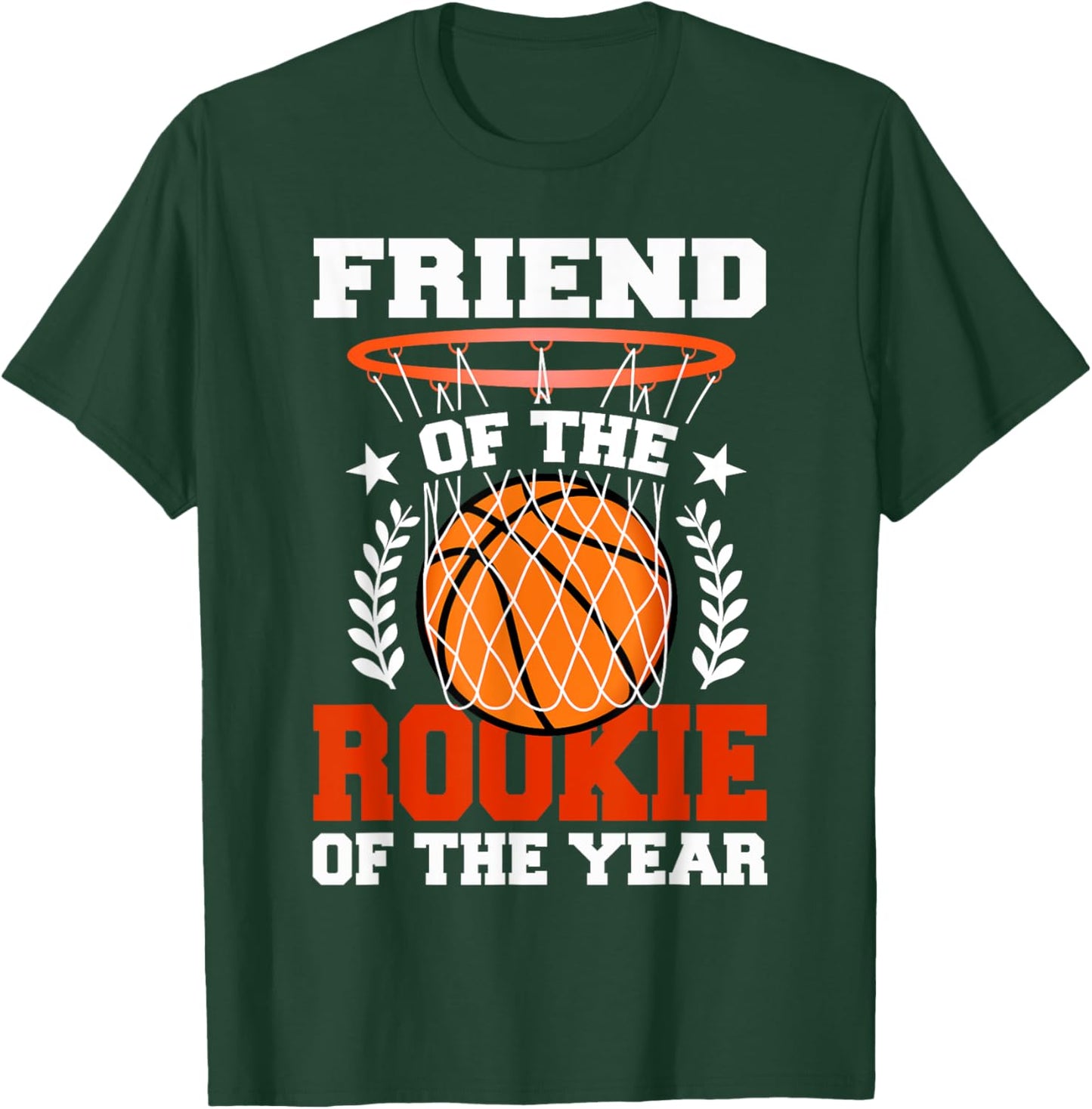 Friend Of Rookie 1st Basketball Birthday Theme Matching T-Shirt - T-Shirt | Forest