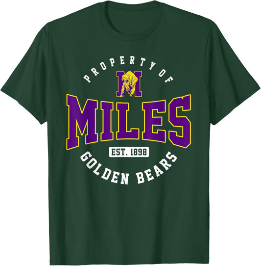 Property of Miles College Athletics Arch Vintage Design T-Shirt - T-Shirt | Forest
